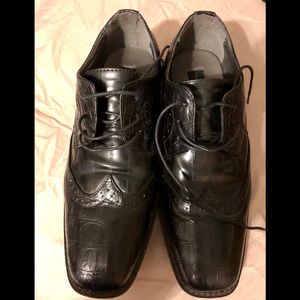 Felipe Stefano 6M Leather Black Dress Shoes